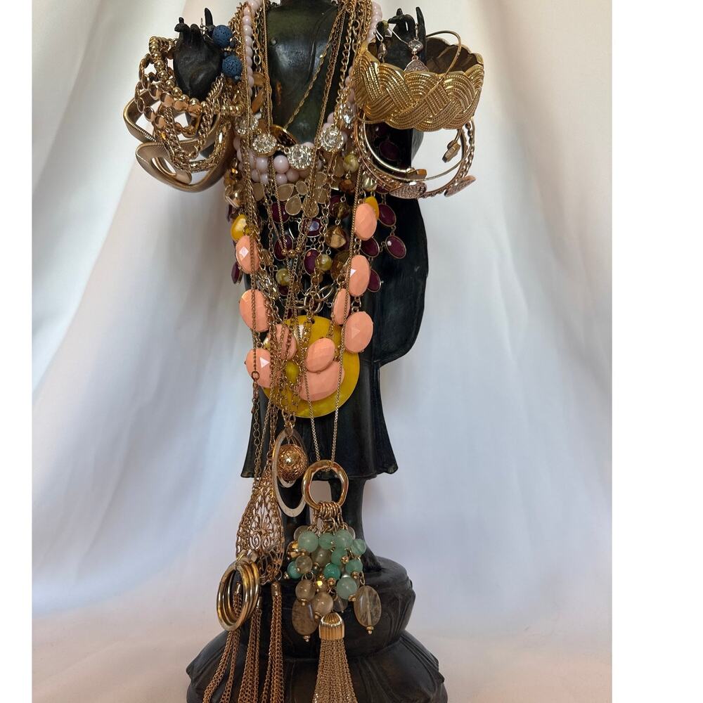 Gold Tone Y2K Assorted Jewelry Lot 24 PC Bulk Wearable Jewelry Bundle